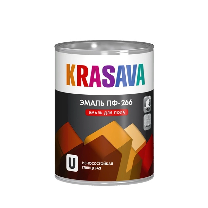 Эмаль ПФ-266 Терракотовая "Krasava" (0,9 кг)
