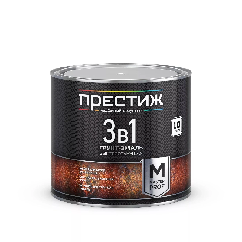 Грунт-эмаль 3 в 1 быстросохнущая "Престиж" Белая (1,9 кг)