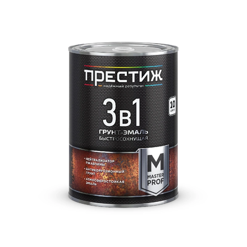 Грунт-эмаль 3 в 1 быстросохнущая "Престиж" Белая (0,9 кг)