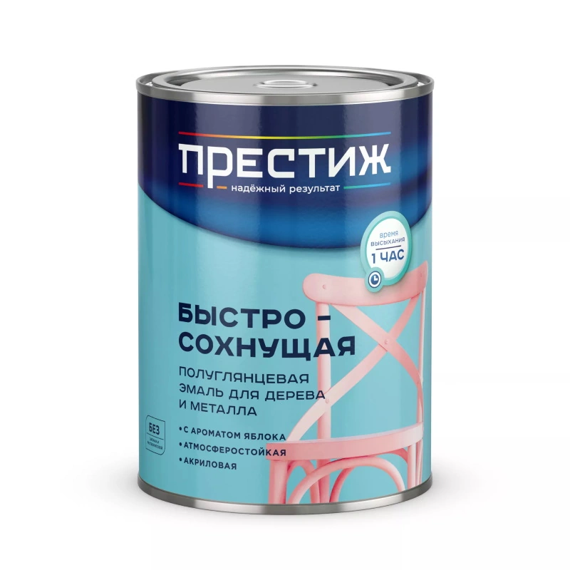 Эмаль акриловая полуглянцевая "Престиж" Черная (0,9 кг)