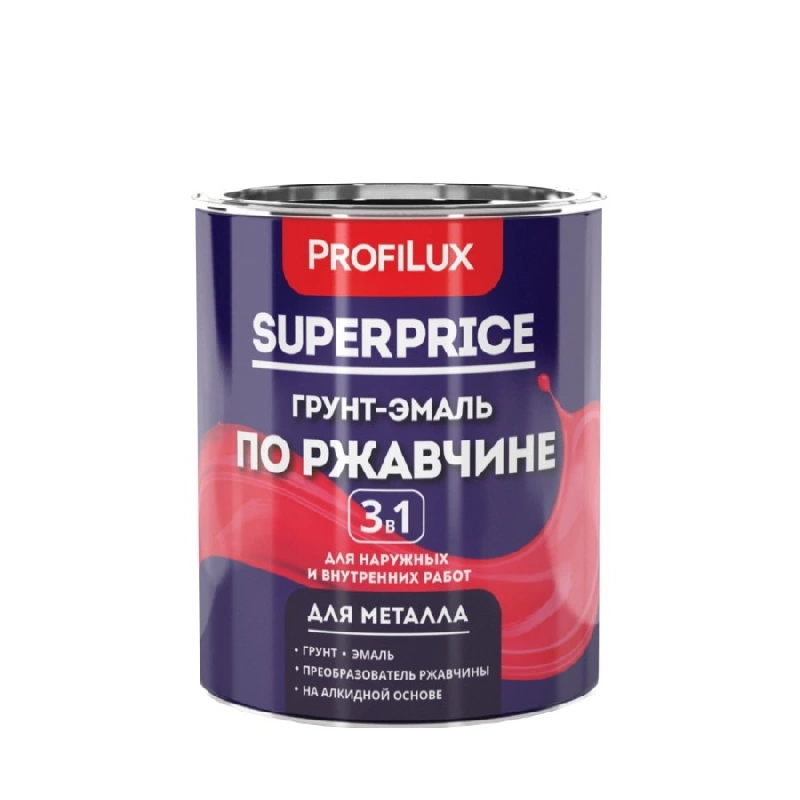 Грунт эмаль по ржавчине 3 в 1 Жёлтая "Profilux" Superprice (0,9 кг)