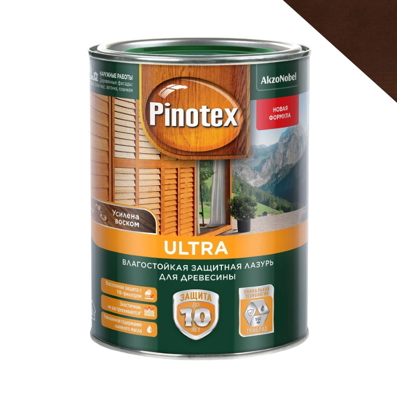 Лазурь влагостойкая Ореховое дерево "Pinotex Ultra" (1 л)