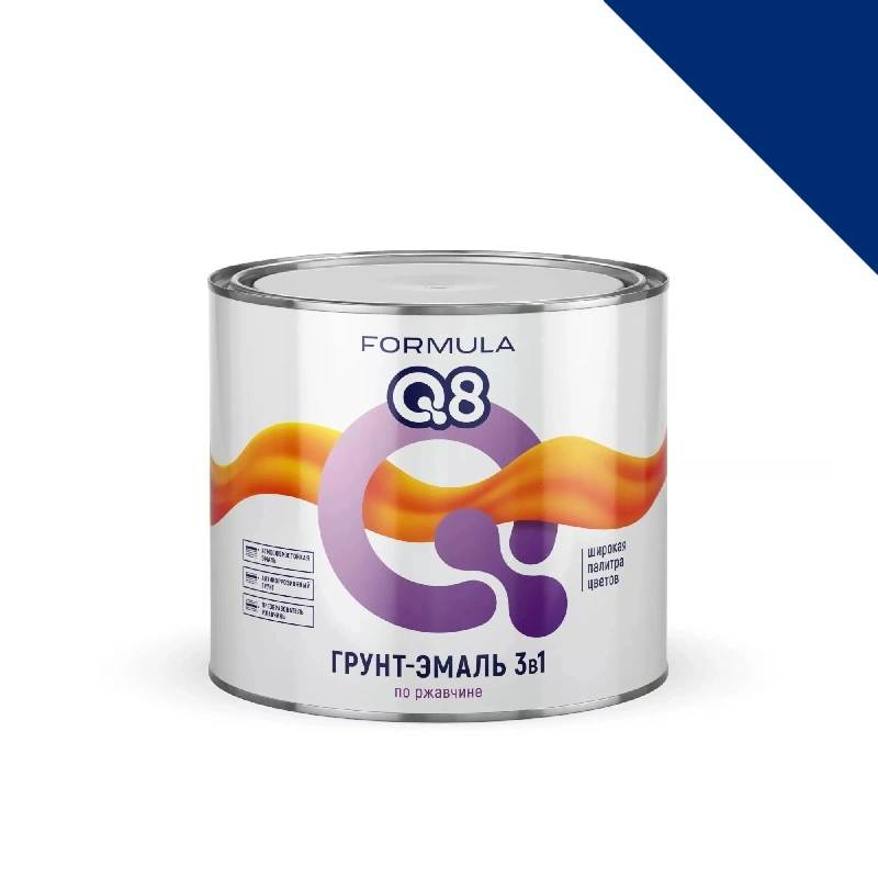 Грунт-эмаль по ржавчине 3 в 1 "Formula Q8" Синяя (1,9 кг)