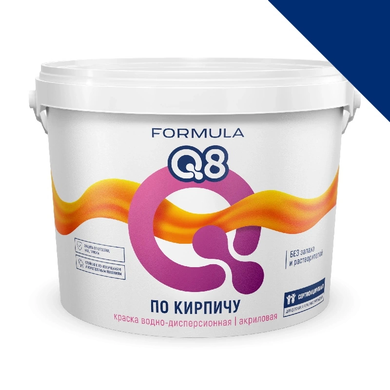 Краска по кирпичу Фасадная "Formula Q8" Синяя (10 кг)