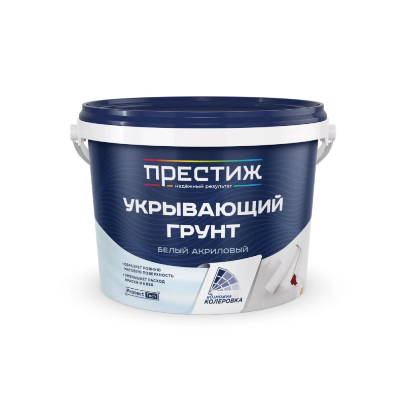 Грунт акриловый УКРЫВАЮЩИЙ Белый "Престиж" (2,7 кг)