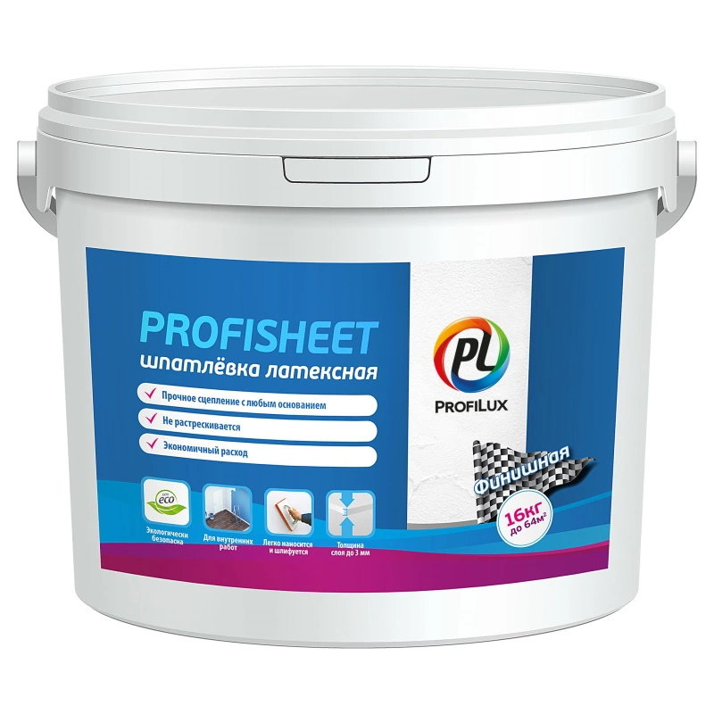 Шпатлевка финишная латексная «Profisheet» "Profilux" (16 кг)