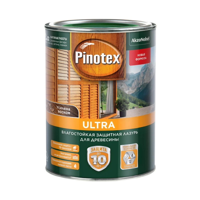 Лазурь влагостойкая Калужница "Pinotex Ultra" (1 л)