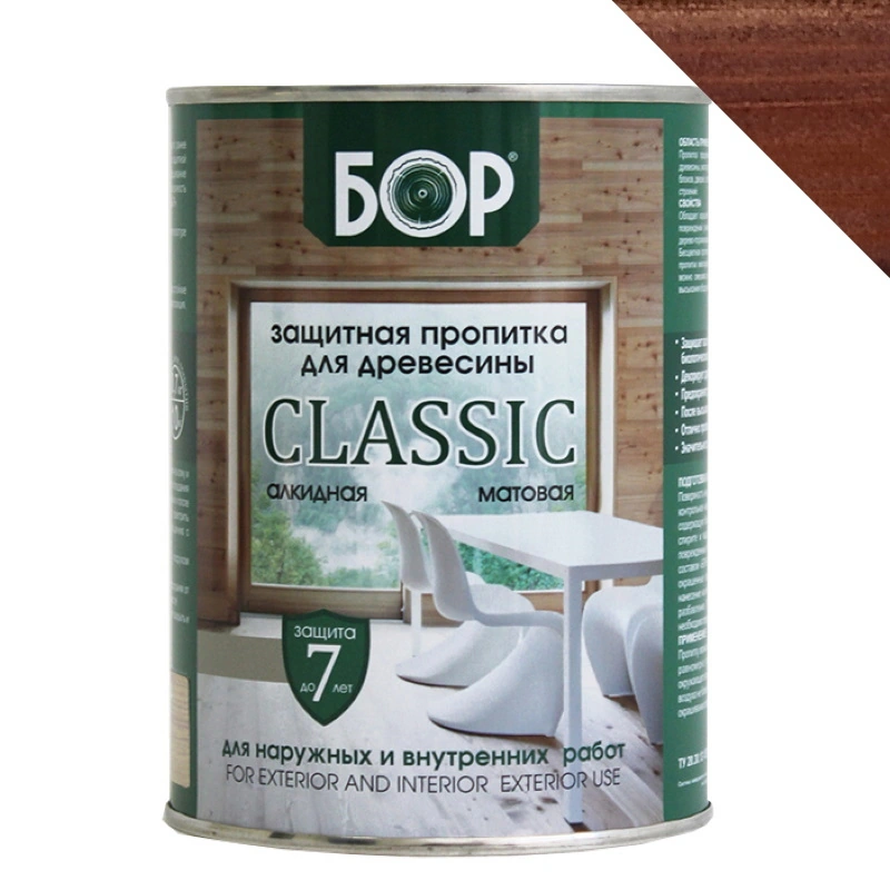 Защитная пропитка для древесины «CLASSIC» Орех "Бор" (0,7 кг)