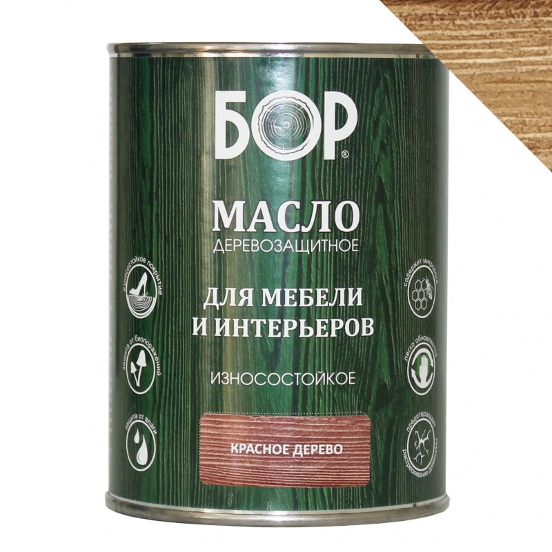 Масло деревозащитное для мебели и интерьеров Тик "Бор" (0,64 кг)