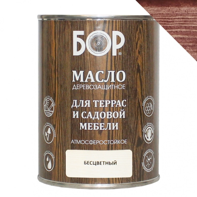 Масло деревозащитное для террас и садовой мебели Красное Дерево "Бор" (0,64 кг)