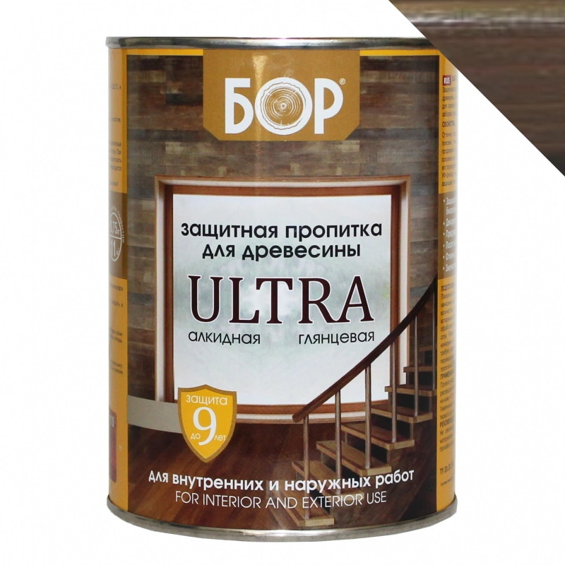 Защитная пропитка для древесины «ULTRA» Палисандр "Бор" (0,75 кг)
