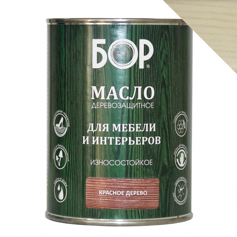 Масло деревозащитное для мебели и интерьеров Бесцветное "Бор" (0,64 кг)