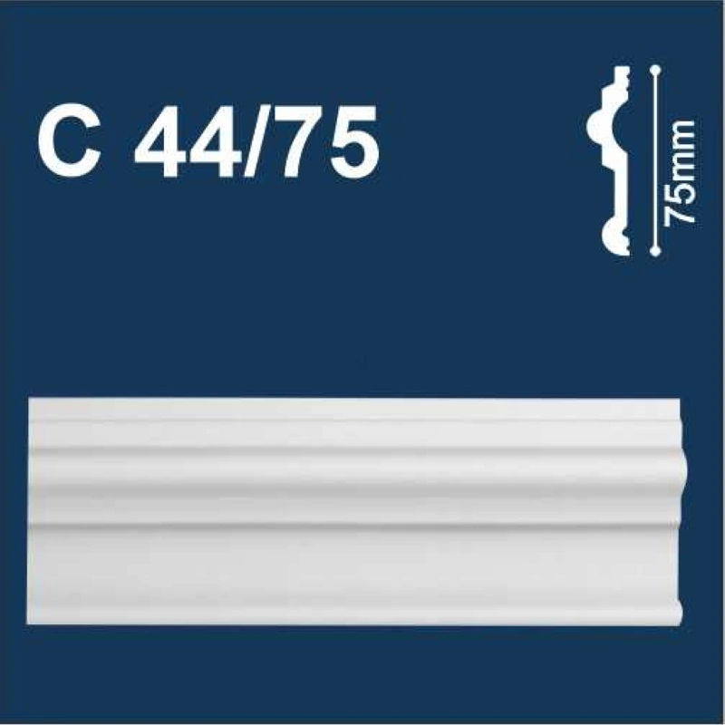С44/75 Молдинг экструдированный Белый "Солид" (75×15×2000 мм)