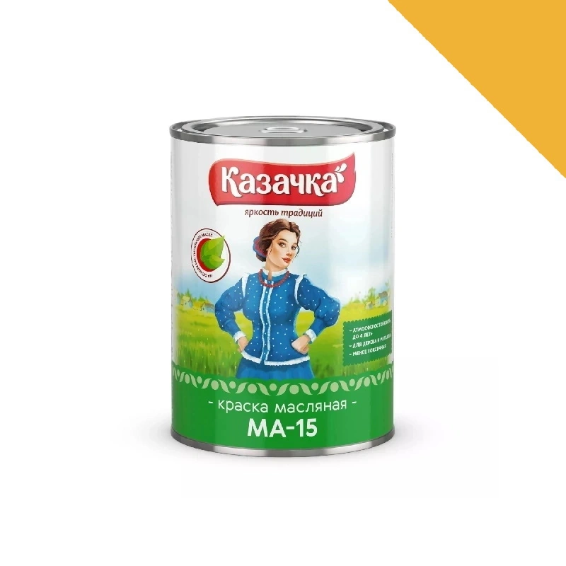 Краска масляная МА-15 "Казачка" Желтая (0,9 кг)