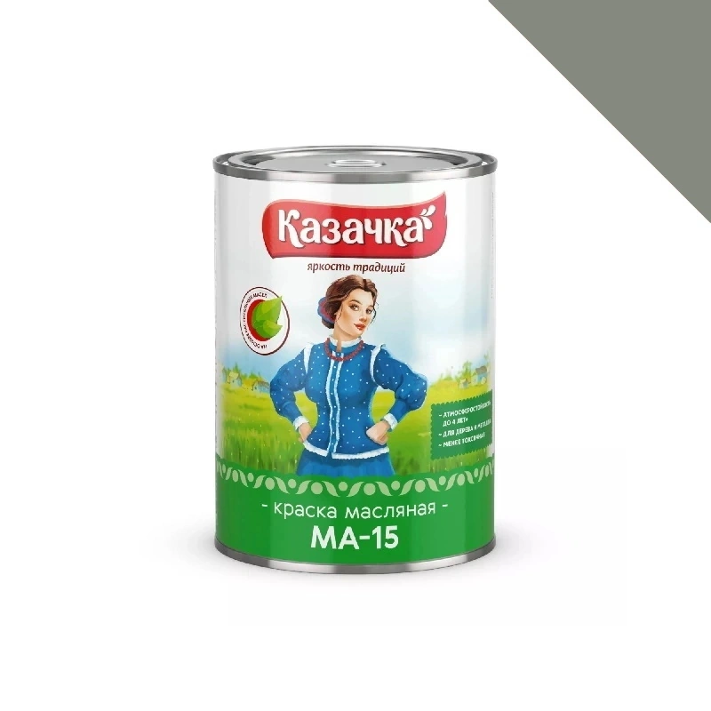 Краска масляная МА-15 "Казачка" Серая (0,9 кг)