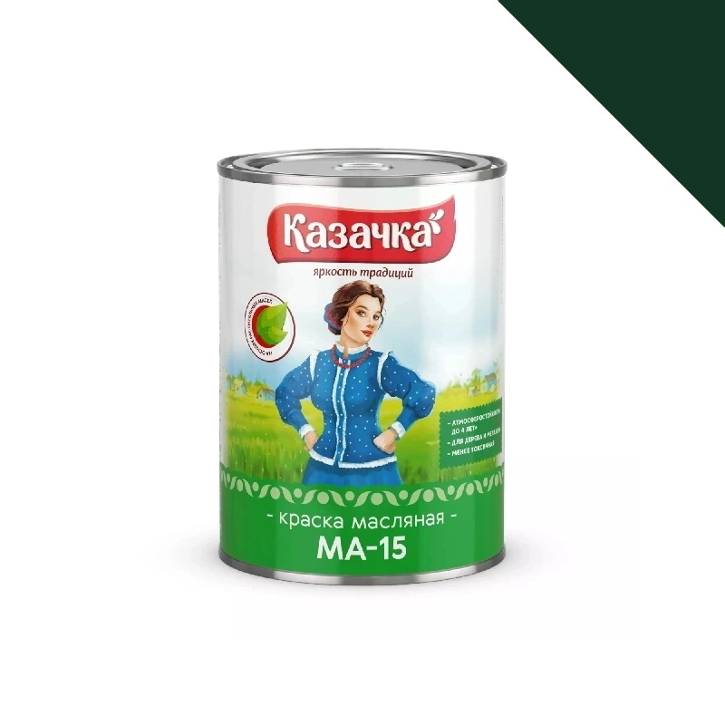 Краска масляная МА-15 "Казачка" Зеленая (0,9 кг)