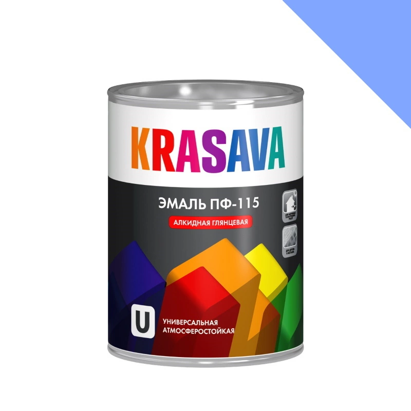Эмаль ПФ-115 Голубая "Krasava" (0,9 кг)