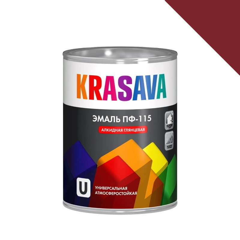Эмаль ПФ-115 Вишневая "Krasava" (0,9 кг)