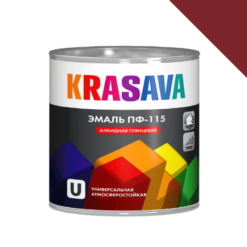 Эмаль ПФ-115 Вишневая "Krasava" (2,7 кг)