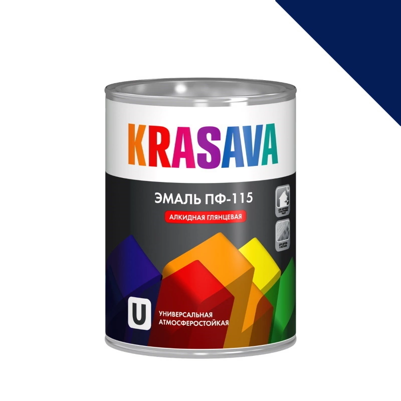Эмаль ПФ-115 Синяя "Krasava" (0,9 кг)