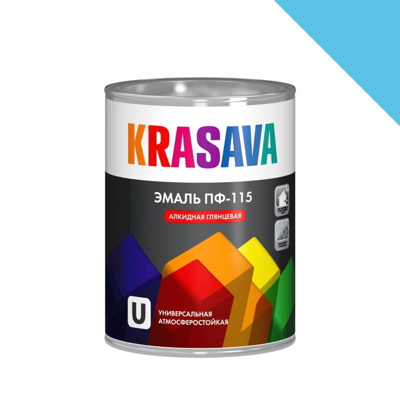 Эмаль ПФ-115 Светло-голубая "Krasava" (0,9 кг)