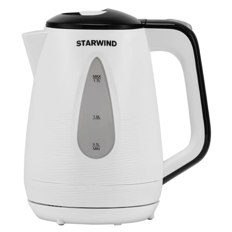Чайник электрический, Белый с чёрным "StarWind" (2200 Вт, 1.7 л)