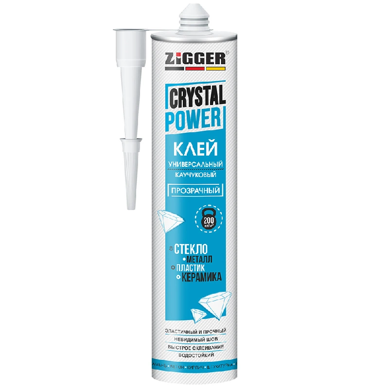 Клей CRYSTAL POWER, каучуковый универсальный, прозрачный (320 г)