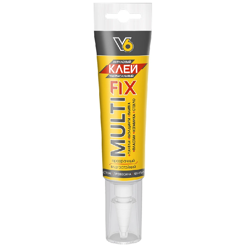 Клей V6 MULTI FIX акриловый ультрасильный бесцветный (100 г)