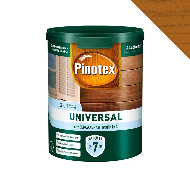 Универсальная пропитка для древесины 2 в 1 Орегон "Pinotex Universal" (0,9 л)