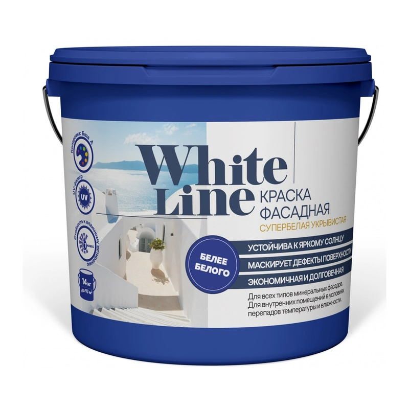 Краска Вододисперсионная Фасадная WHITE LINE Base A (1,4 кг)